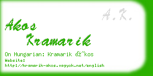 akos kramarik business card
